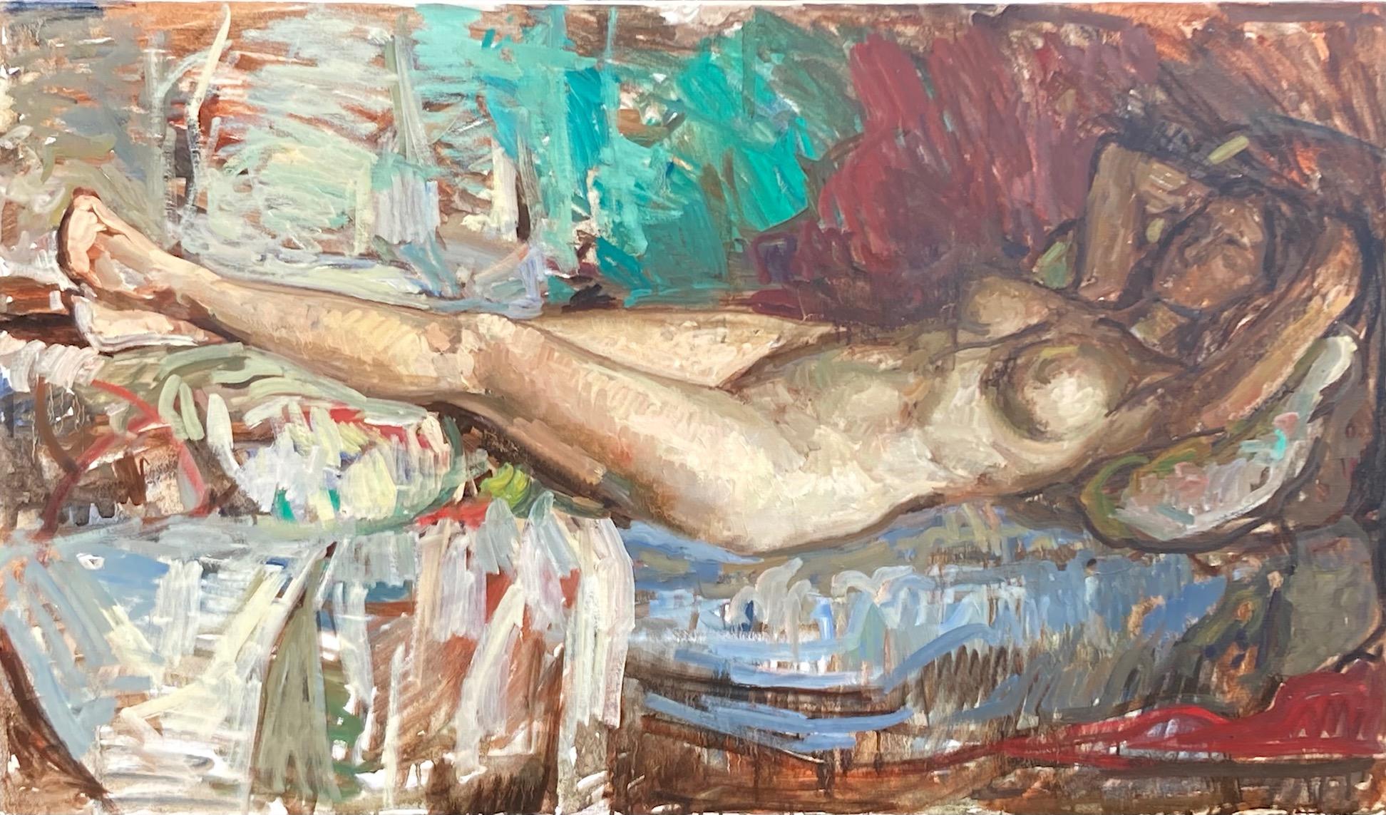Ben Fenske Figurative Painting - Sketch for Reclining Nude, June