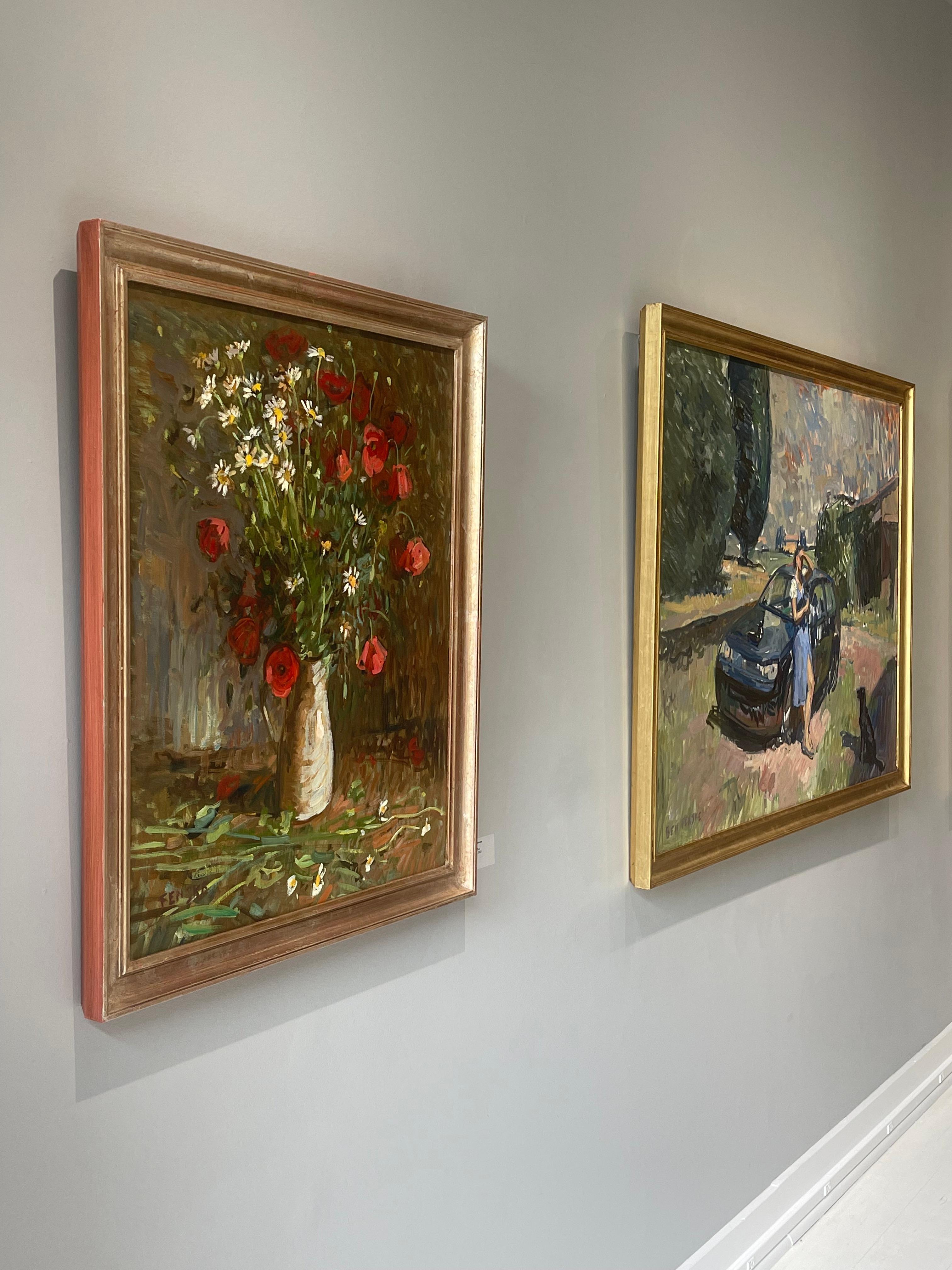 Un dipinto a olio di fiori selvatici toscani (papaveri rossi, camomilla e margherite), opera dell'impressionista americano contemporaneo Ben Fenske. 

Dimensioni del dipinto: 35,5 x 29,5 pollici
Dimensioni incorniciate: 41 x 35 pollici

Ispirati