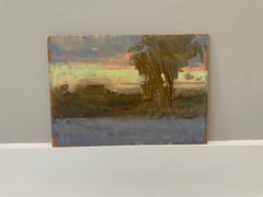 "Sunday Sunrise" dipinto a olio su pannello di legno, impressioni in the Woods