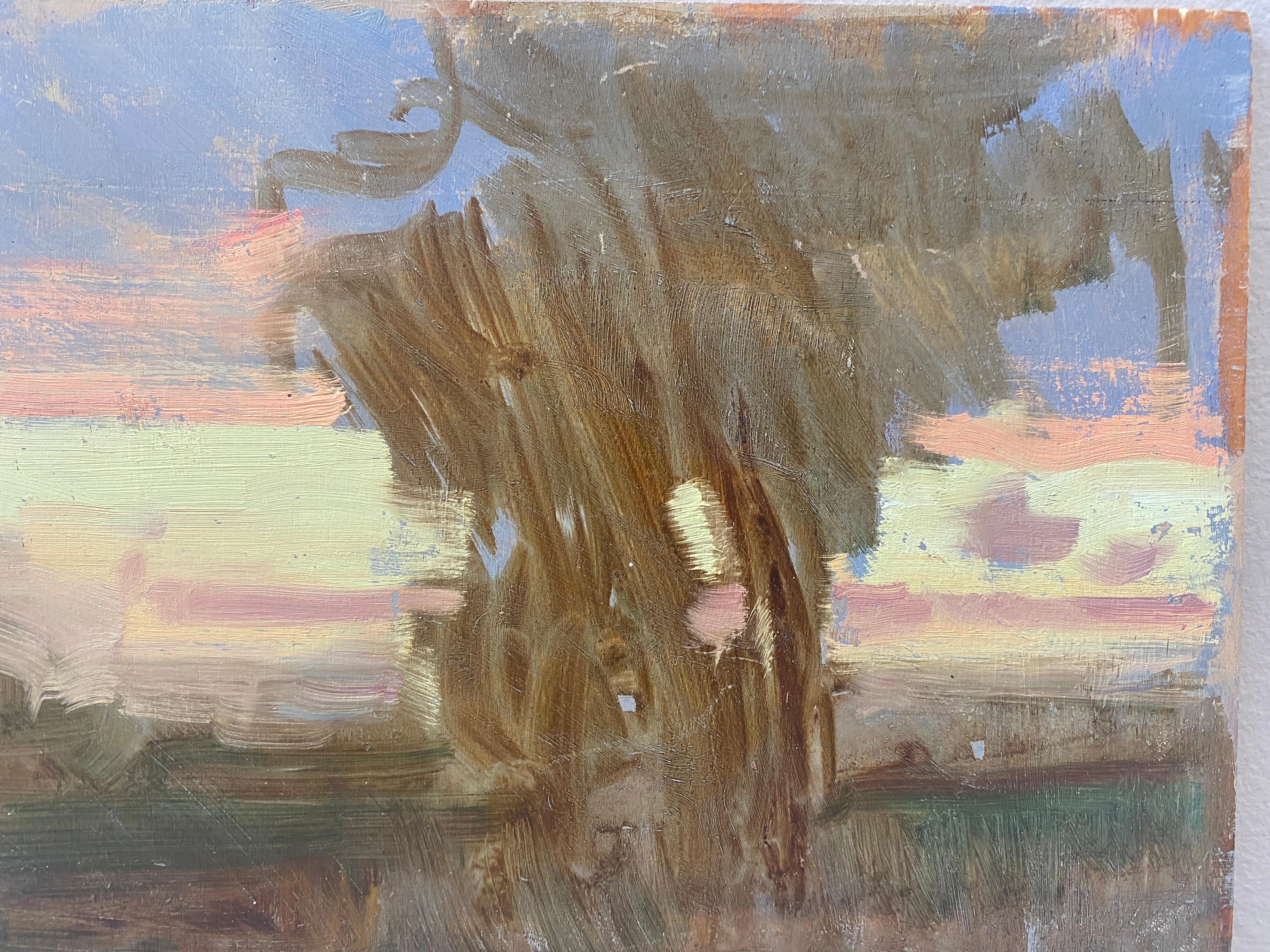 Lever de soleil du dimanche - Marron Abstract Painting par Ben Fenske