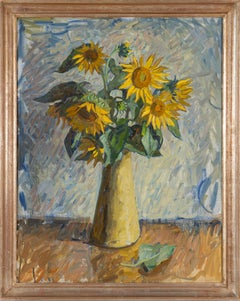 "Sunflowers" contemporary impressionist still life painting vivid brushstrokes