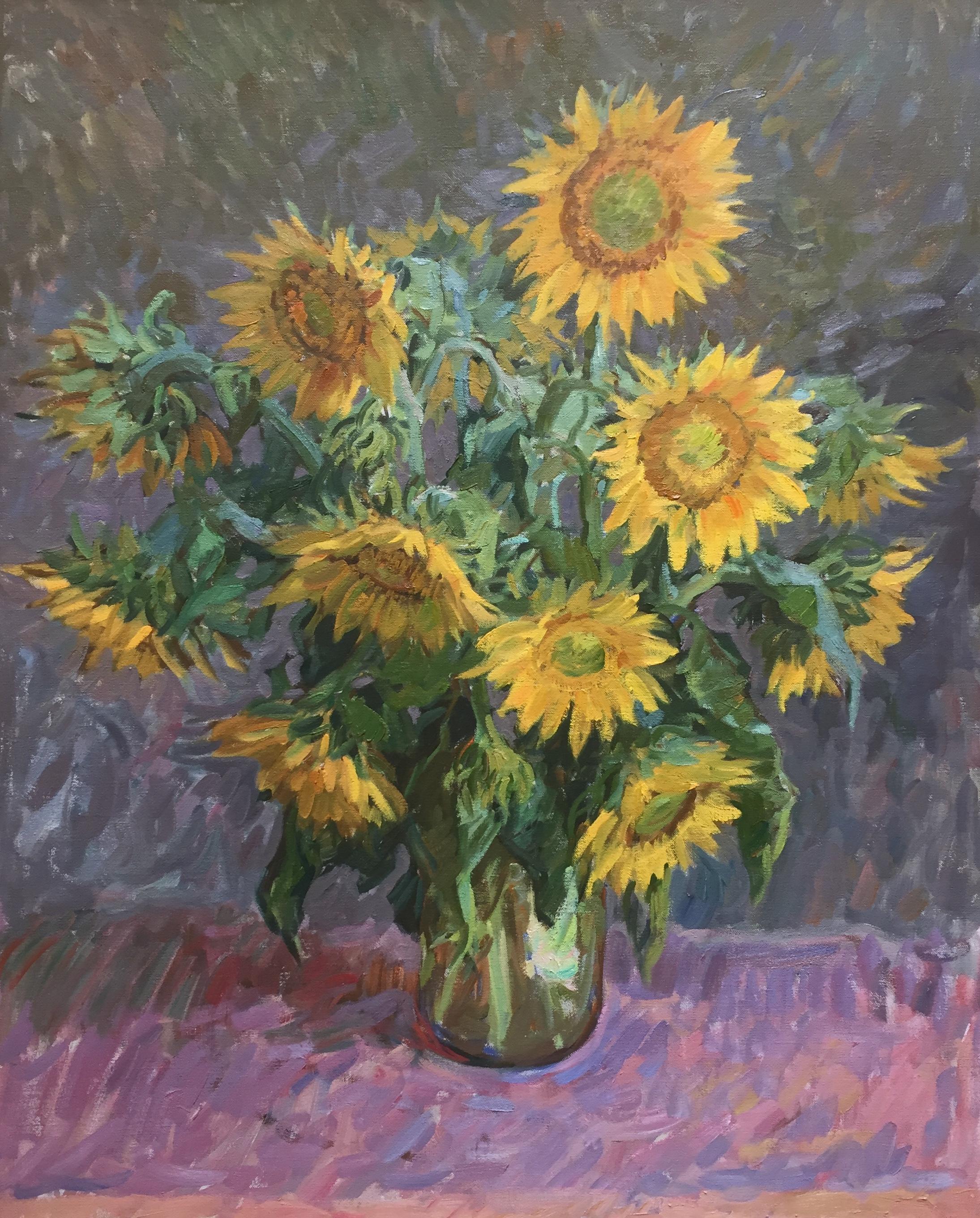 Ben Fenske Still-Life Painting - Sunflowers II