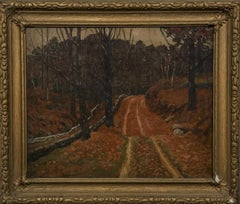 "Autumn Road, " Ben Foster, Connecticut Impressionism, Tonalism, Fall Landscape