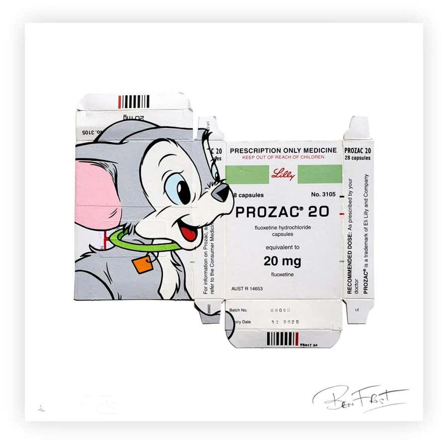 Sick Puppy Prozac Signed and Numbered Giclée Print Ben Frost