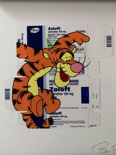 Signierter und nummerierter Siebdruck Tigger auf Zoloft mit COA