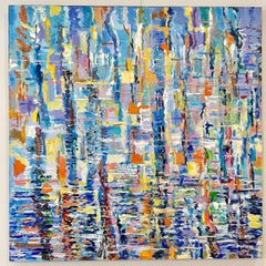 Abstract Impressionist Painting. Title - Harbor Reflections