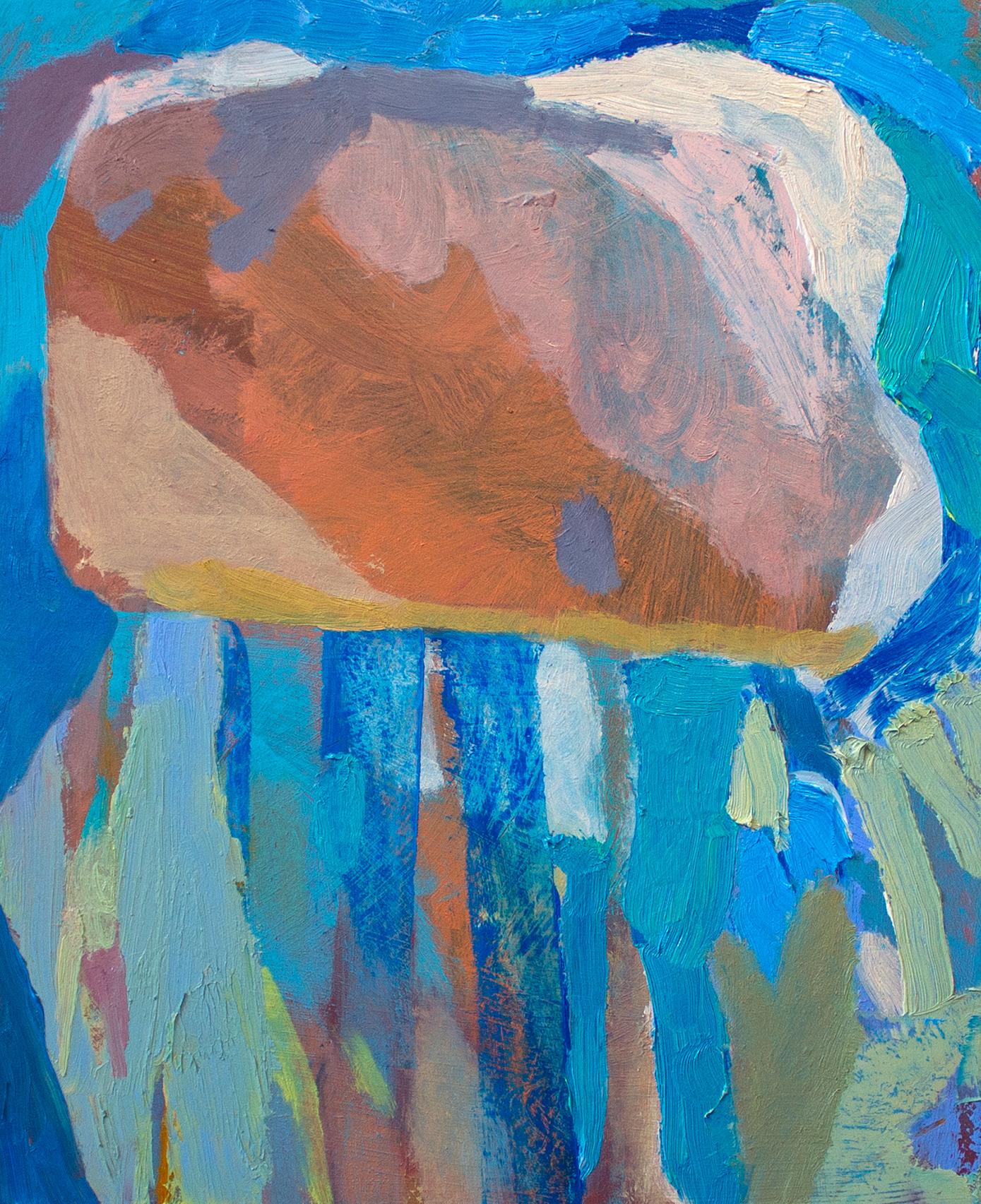 Ben Hamburger Landscape Painting - Orange Rain Cloud
