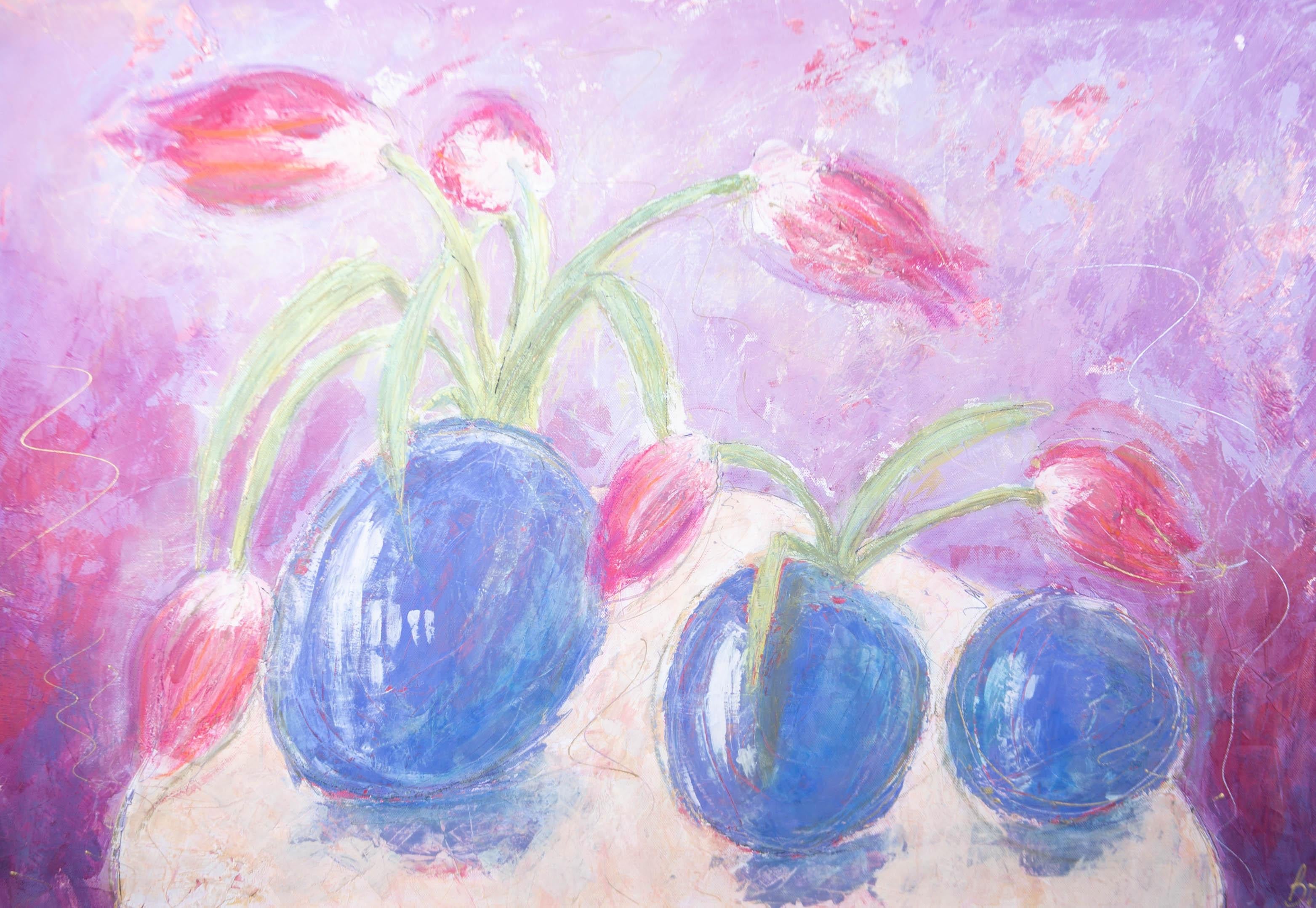 Ben Horner - Contemporary Mixed Media, A Cacophony Of Tulips 1