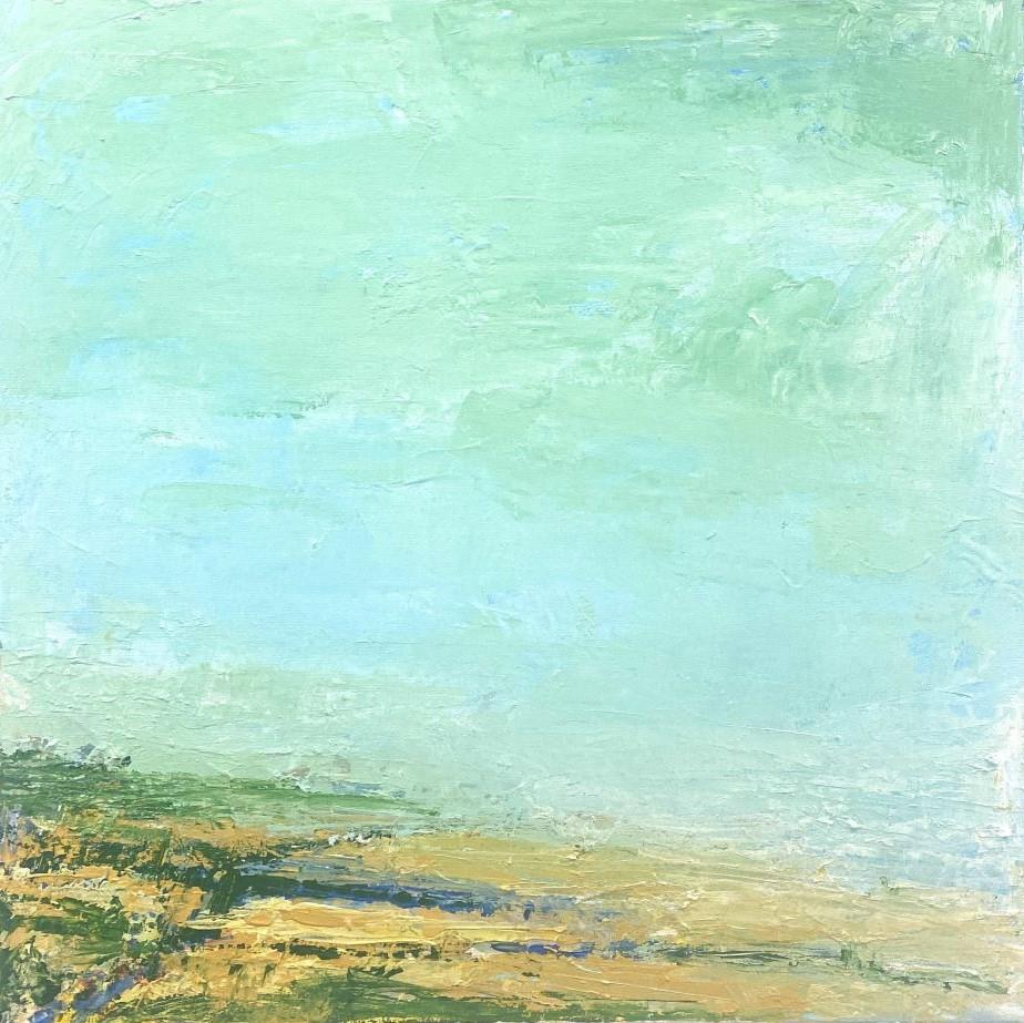 Ben Junta Landscape Painting - Greenish High Sky