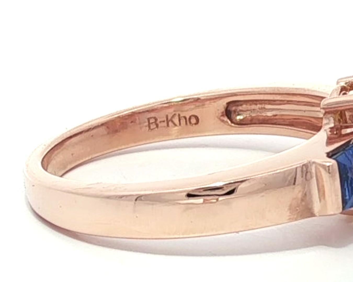 Anello classico in oro Ben Rose 14k con zaffiro giallo ovale e blu personalizzato da 2,45 ctw in vendita 5