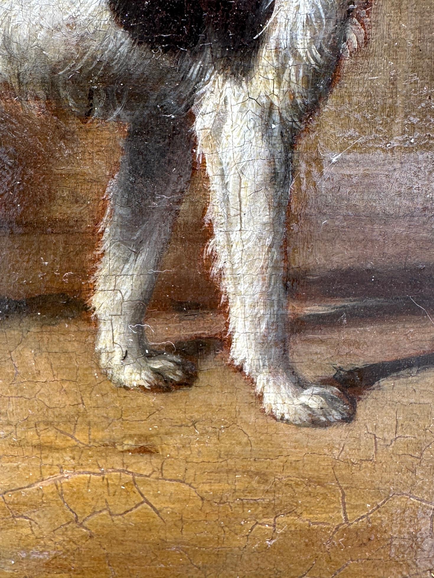 19th century English portrait of a terrier dog in an interior For Sale 2