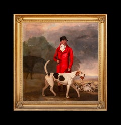 LORD ALTHORP'S HUNSTMAN, CHARLES KING, WITH HIS FAVOURITE HOUND, OTTOMAN