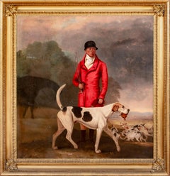 LORD ALTHORP'S HUNSTMAN, CHARLES KING, WITH HIS FAVOURITE HOUND, OTTOMAN