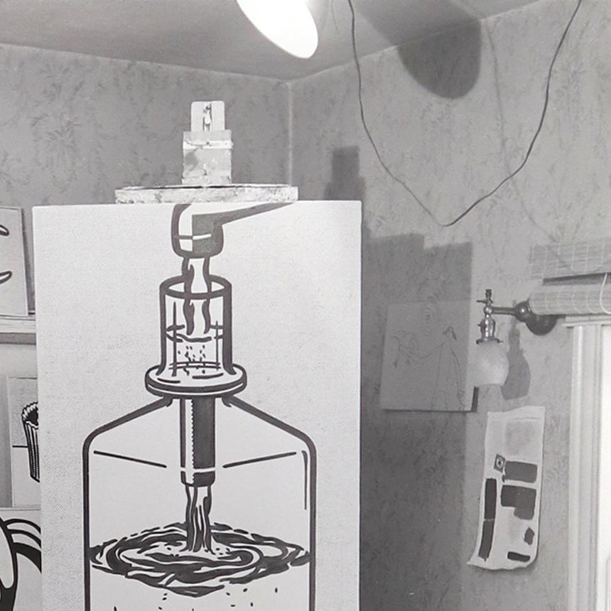 Roy Lichtenstein 1962 - Original Artist Studio Photo (Ben Martin Estate Edition) For Sale 1