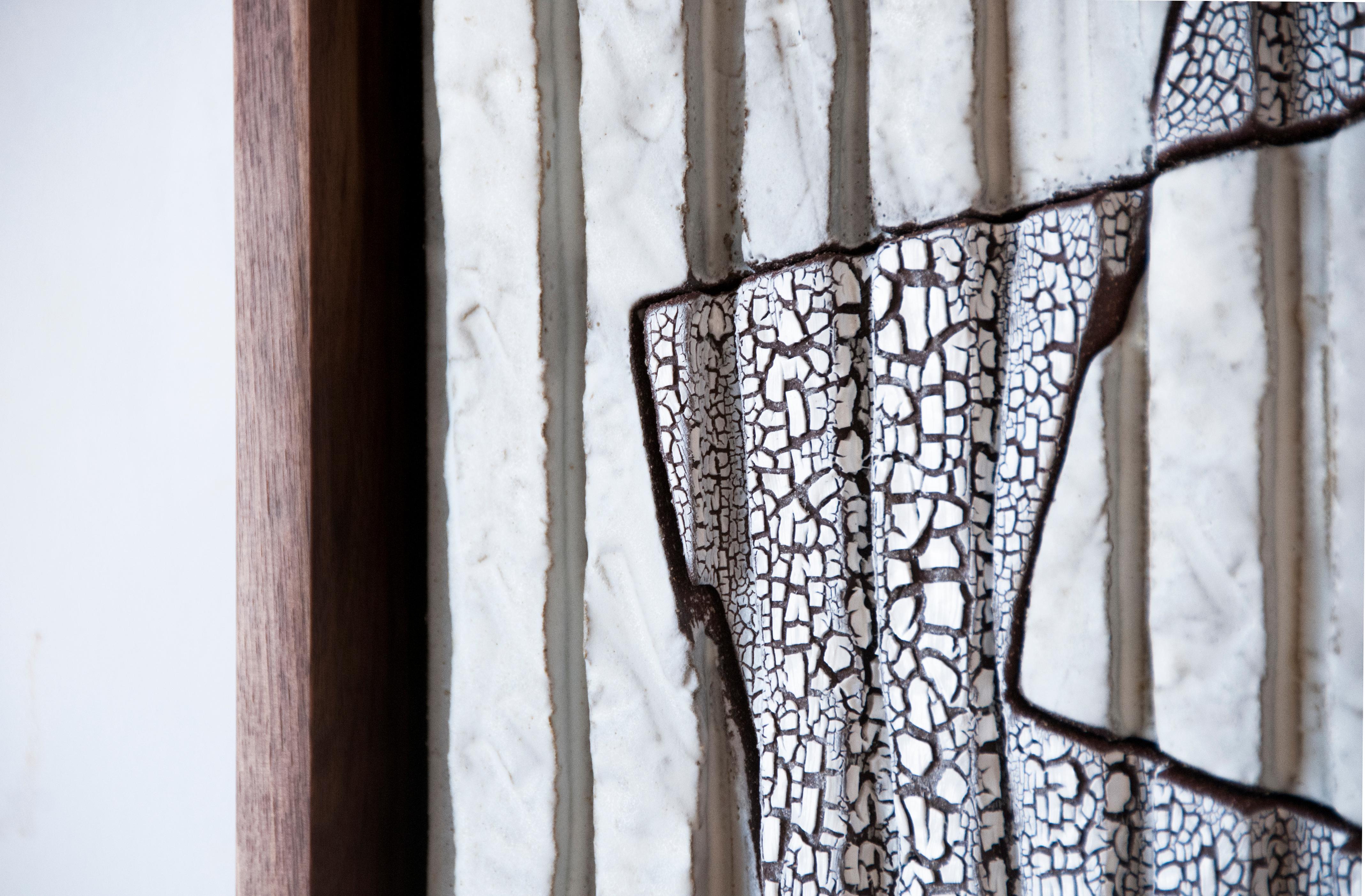 Brutalist Ben Medansky, Tangled Rectangles, Ceramic Wall Sculpture