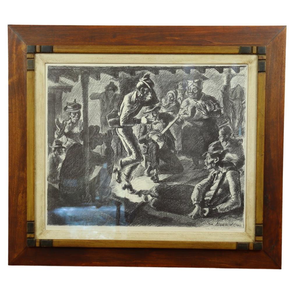 Ben Messick Lithograph "Plantation Party" - Circa 1940 For Sale