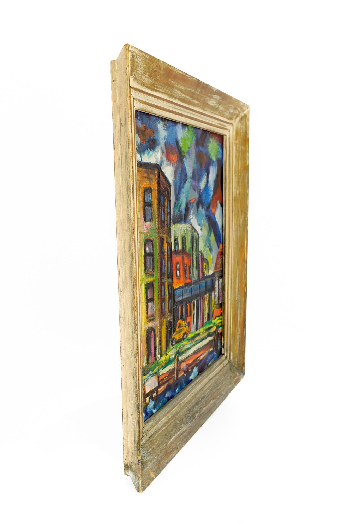 Ben Meyers signed framed mid-century cityscape painting

This piece measures: 26 wide x 3 deep x 30 inches high

Excellent Vintage condition

We take our photos in a controlled lighting studio to show as much detail as possible. We do not