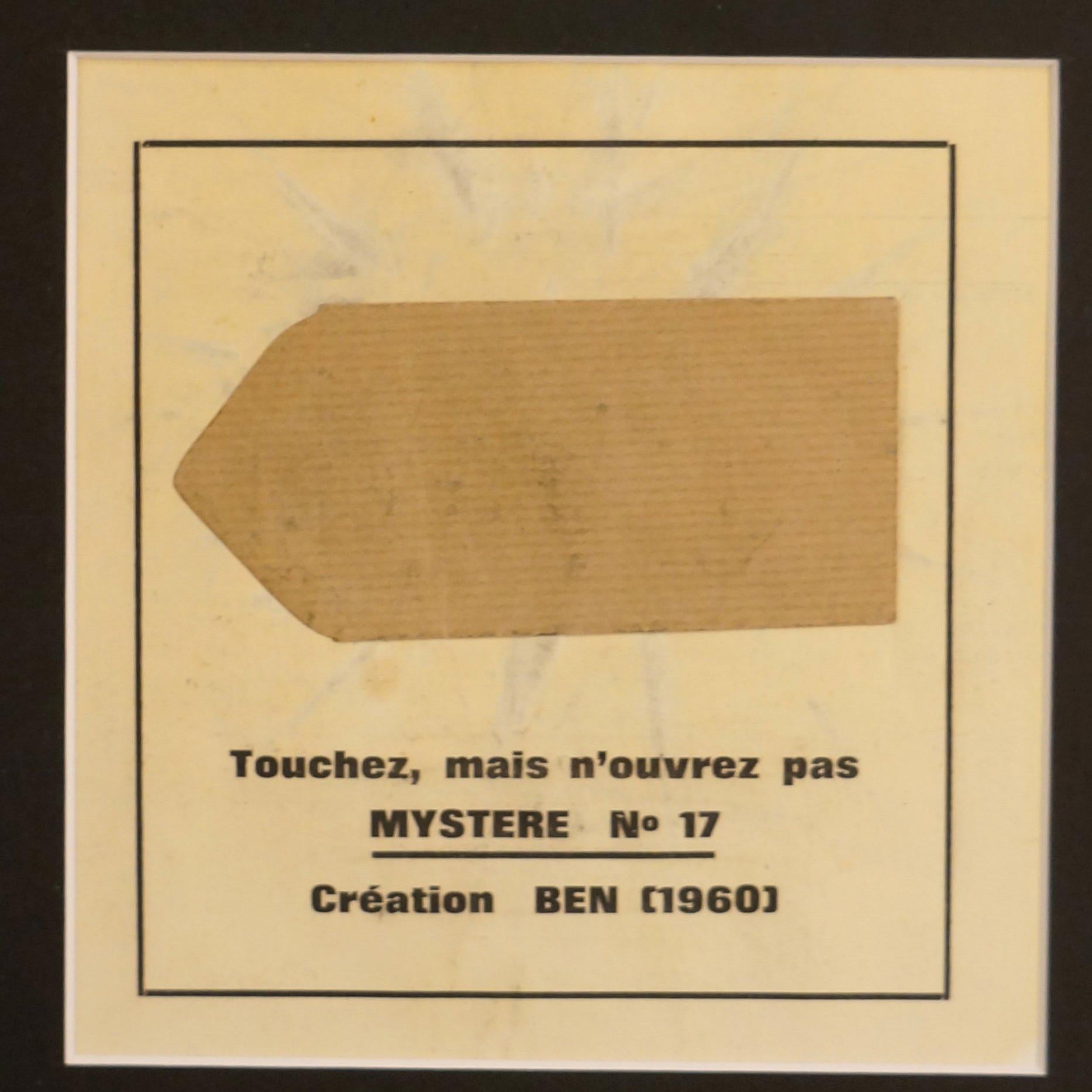 Technique mixte
Ben, de son vrai nom Benjamin Vautier, né le 18 juillet 1935 à Naples, est un artiste français d'origine suisse.

Il acquiert une certaine notoriété auprès du public dès la fin des années 1960, à travers notamment ses 