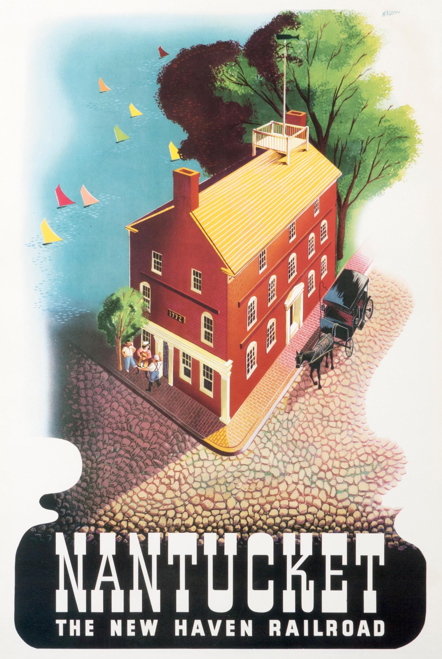 "Nantucket - The New Haven Railroad" Original Vintage Railroad Poster - Print by Ben Nason