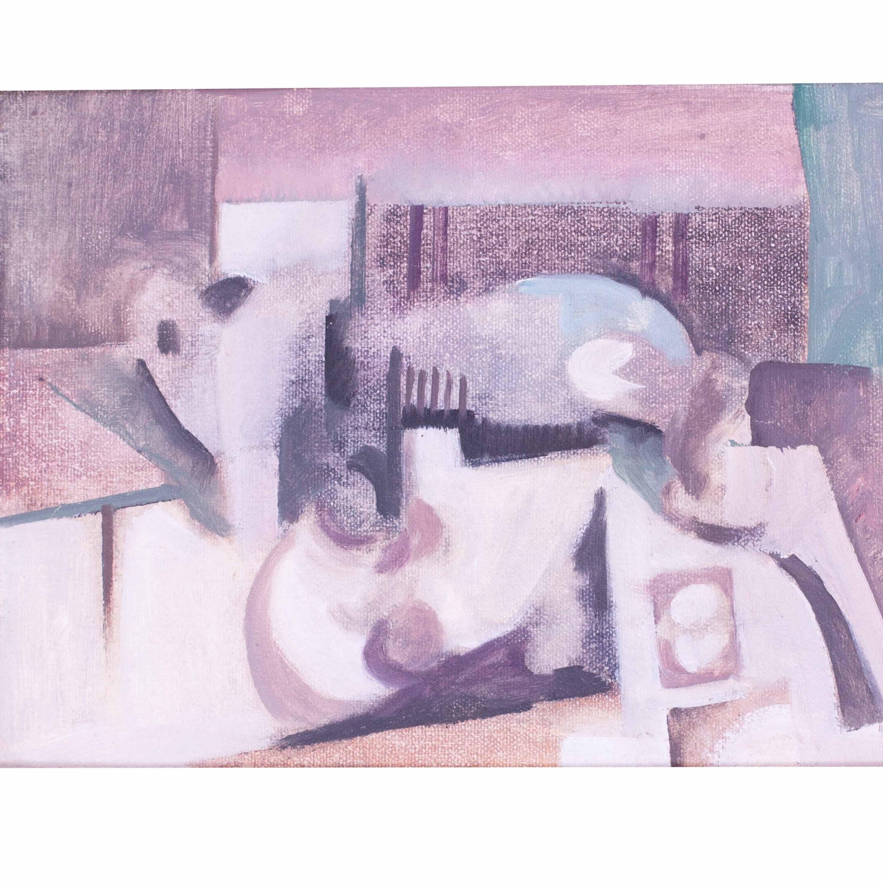 Ciudad de tejados, británico, siglo XX, pintura abstracta al óleo - Painting de Ben Nicholson