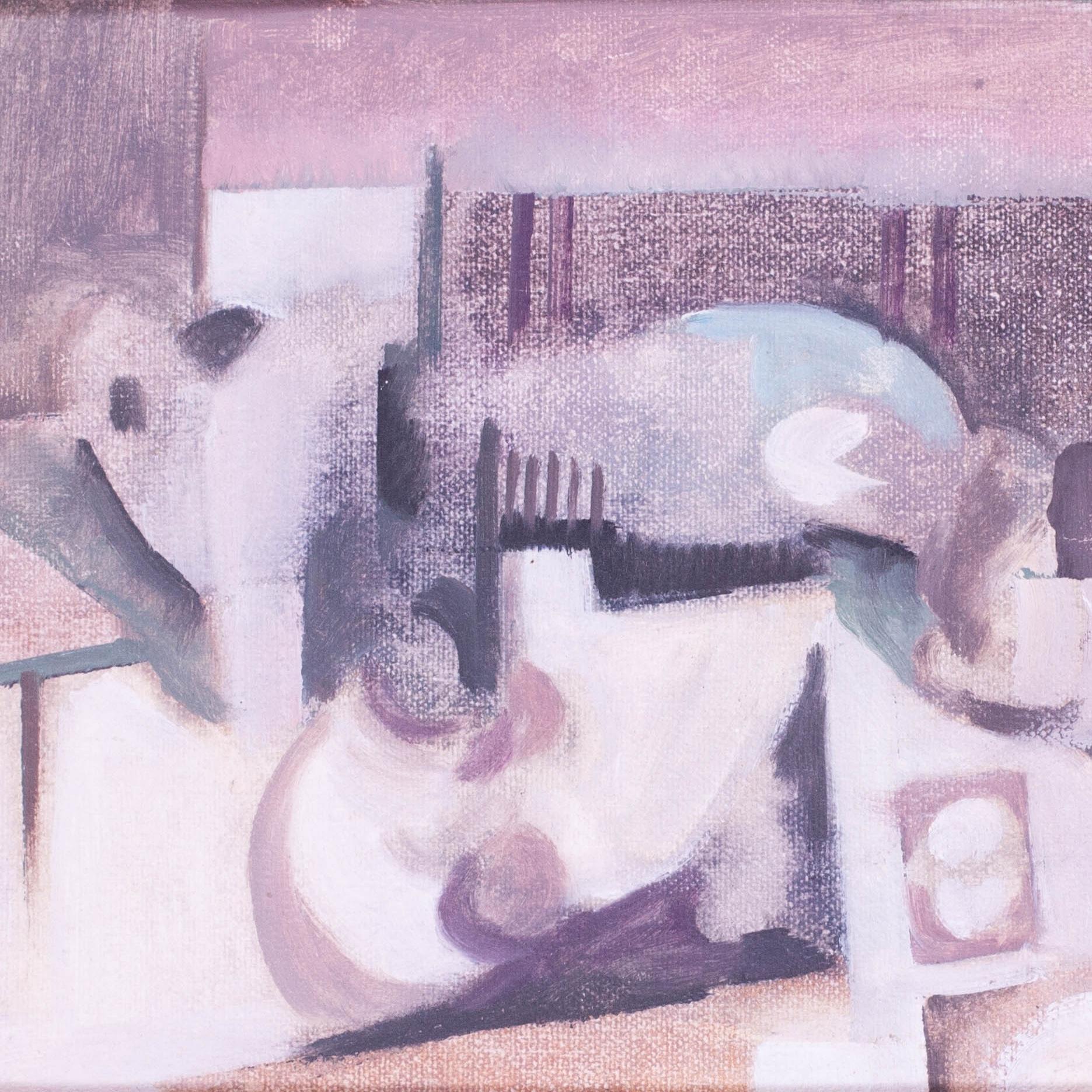 Ciudad de tejados, británico, siglo XX, pintura abstracta al óleo - Painting Abstracto de Ben Nicholson