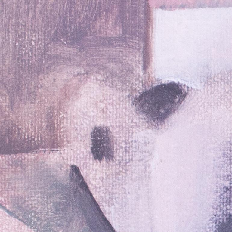 Ciudad de tejados, británico, siglo XX, pintura abstracta al óleo - Landscape Painting Gris de Ben Nicholson