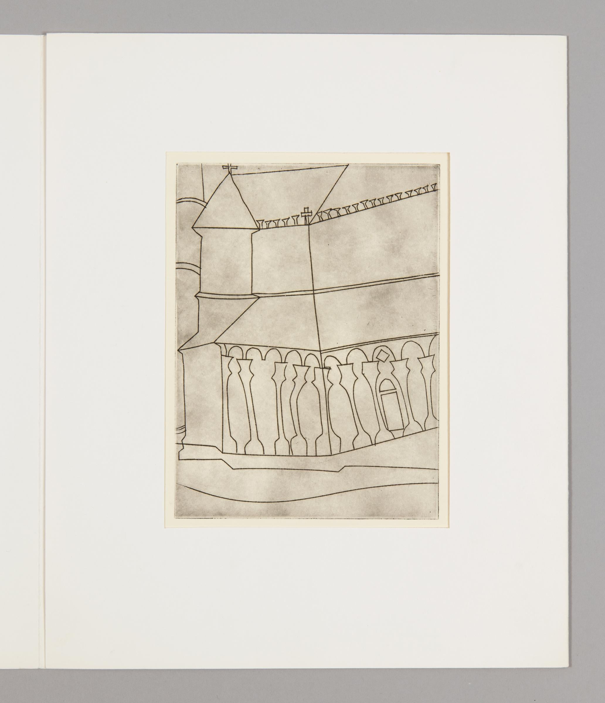 Ben Nicholson, Fragment of Tuscan Cathedral: Original Etching from 1966 For Sale 2