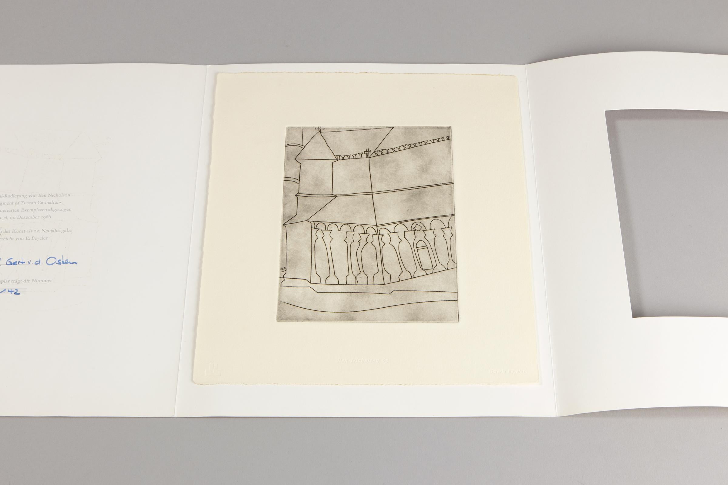 Ben Nicholson, Fragment of Tuscan Cathedral: Original Etching from 1966 For Sale 3