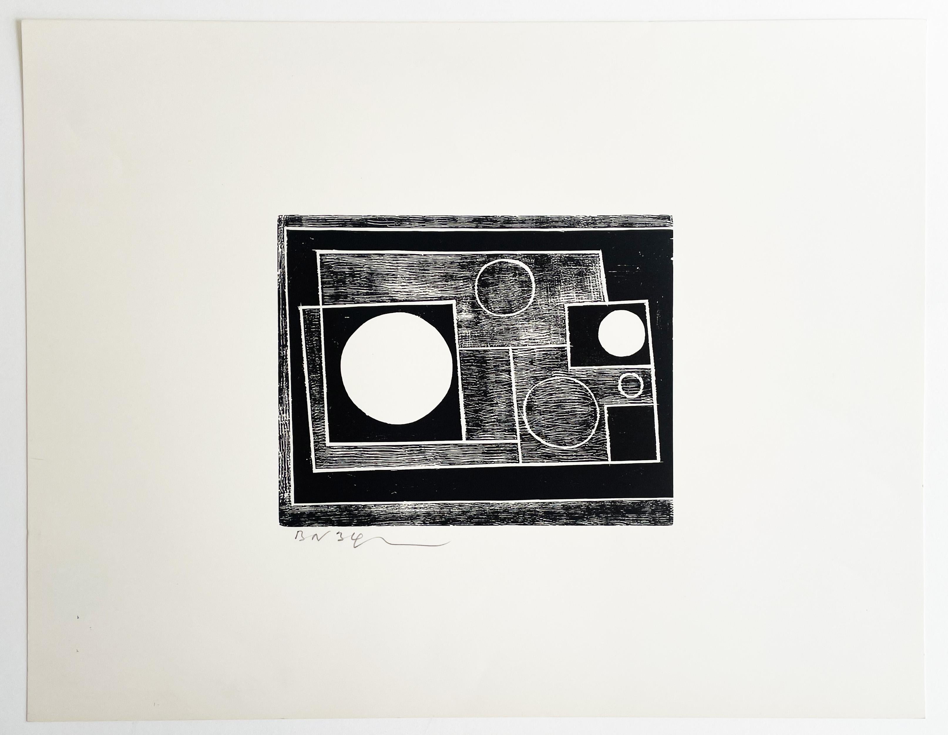Five Circles - Abstract British Circles Modernism - Print by Ben Nicholson