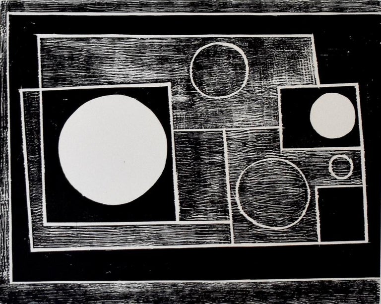 Ben Nicholson Five Circles British artist, woodcut, geometric