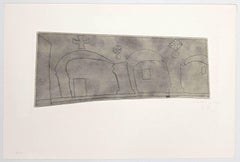 Long Horizontal Patmos - Original Etching by Ben Nicholson - 1967
