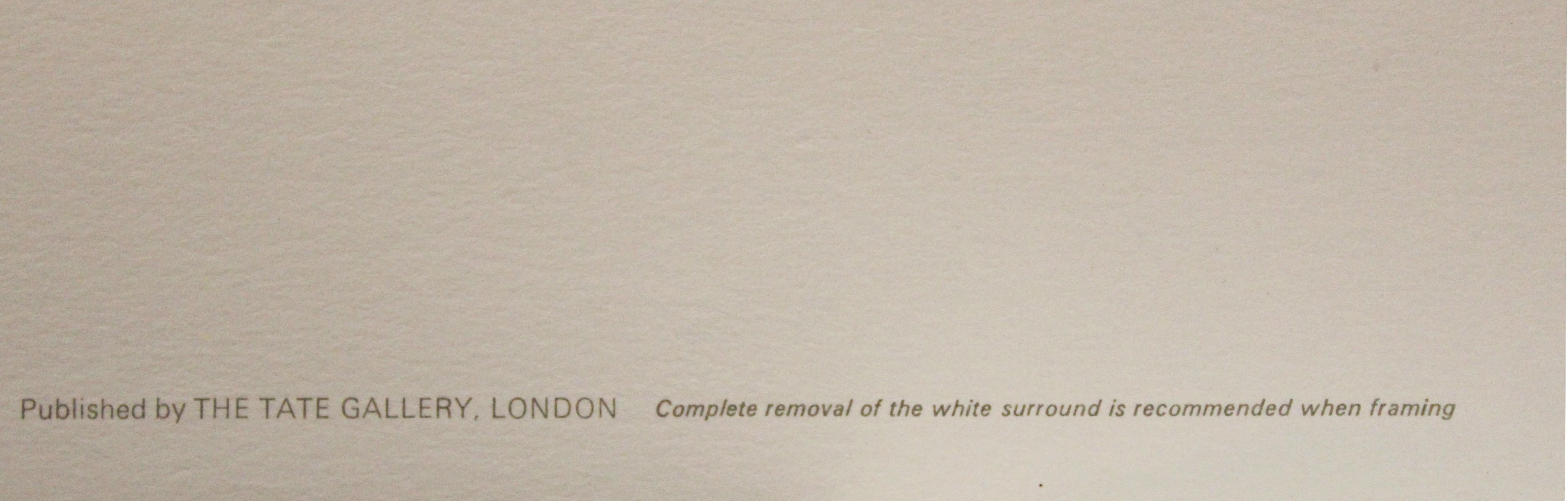 Partenone 1967-Poster. Pubblicato da The Tate Gallery, Londra. Misura 25,75 x 30 pollici e non è incorniciato. L'immagine è in ottime/buone condizioni. Il bordo bianco presenta una significativa sgualcitura, che potrebbe non essere visibile quando