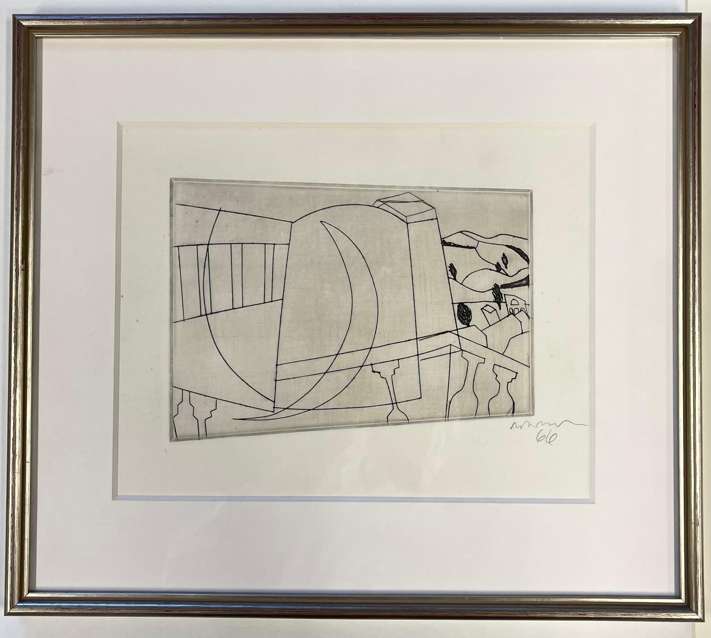 Ben Nicholson Landscape Print - SAN GIMINIANO