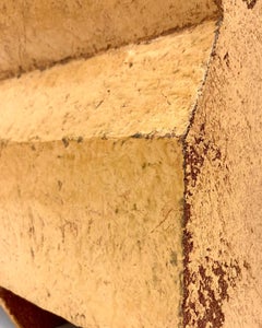 "Untitled" Yellow-Toned Abstract Geometric Mixed Media Sculpture