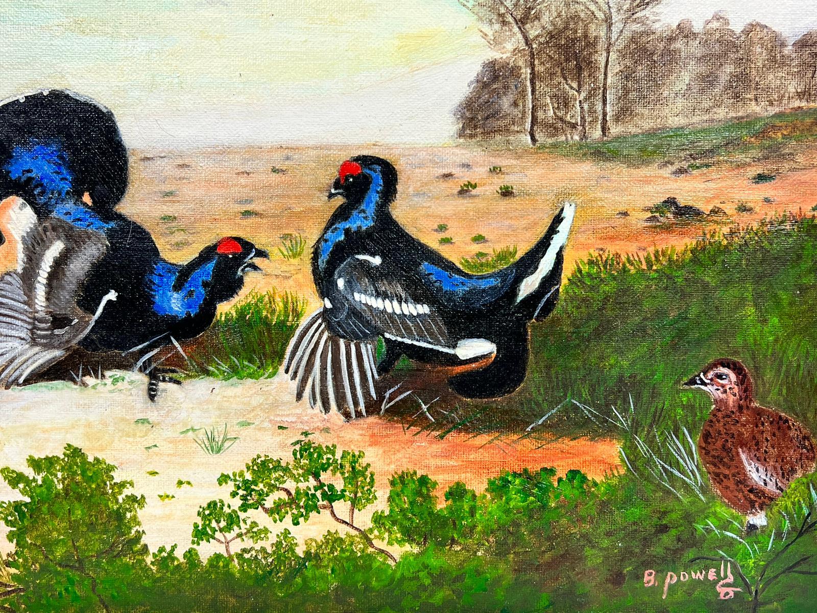 Contemporary British Acrylic Painting Capercaillie/ Grouse in Landscape For Sale 2