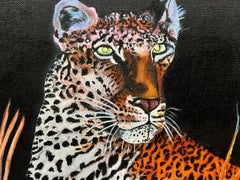 Contemporary British Acrylic Painting Cheetah in Landscape