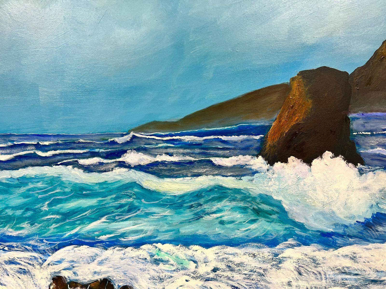 Olas que rompen
por Ben George Powell, artista contemporáneo británico
firmado
acrílico sobre lienzo, sin enmarcar
lienzo: 20 x 28 pulgadas
procedencia: colección privada de la obra de este artista, Reino Unido
El cuadro está en muy buen estado y