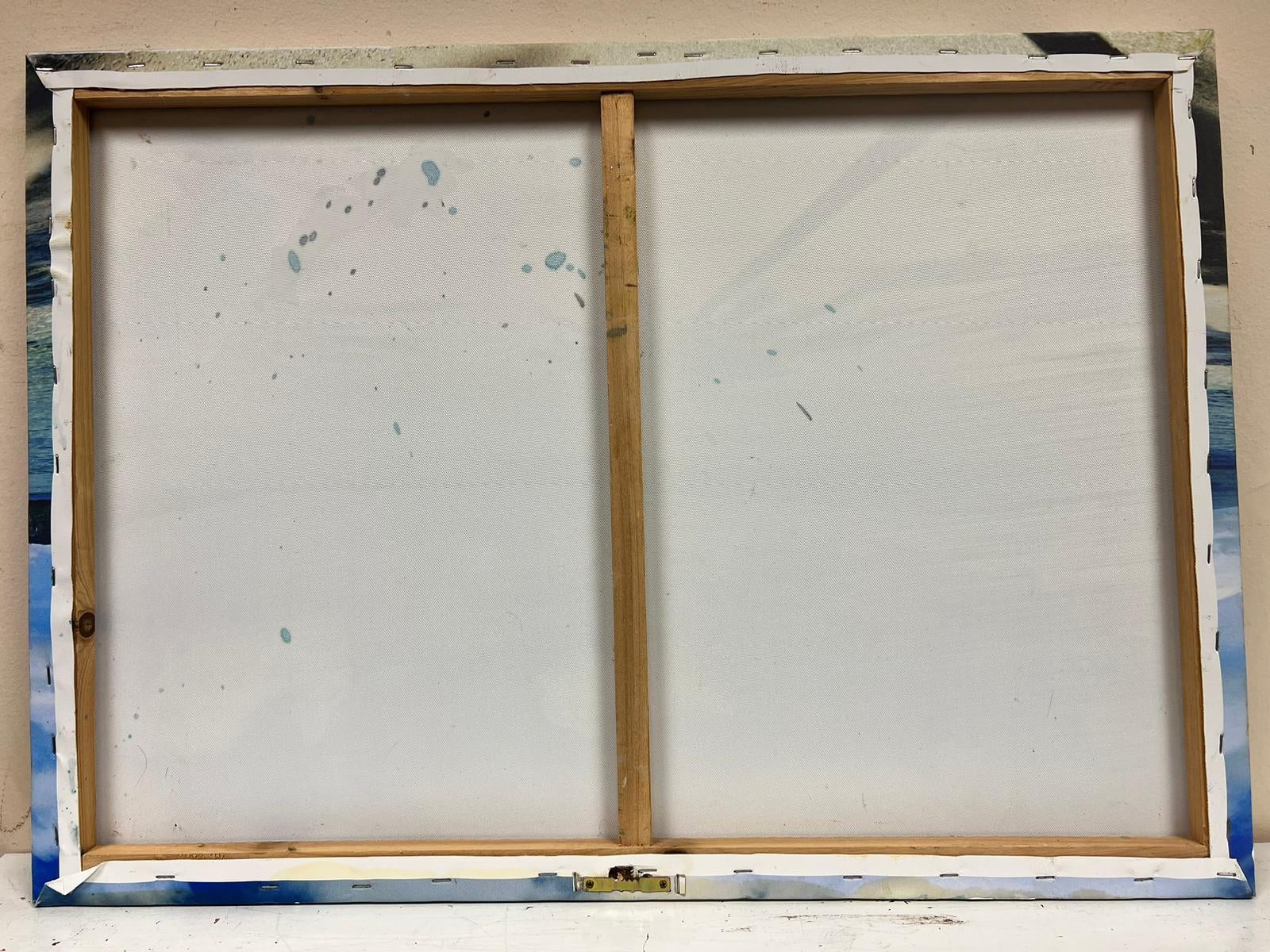 Pintura acrílica británica contemporánea Olas rompientes Gran paisaje marino Costa en venta 2