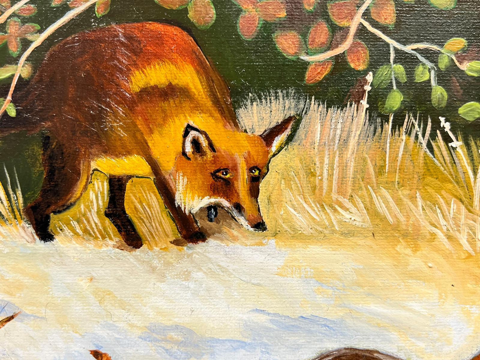 Peinture acrylique britannique contemporaine représentant une forêt de renard et de faisan - Painting de Ben Powell