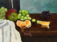 Contemporary British Acrylic Painting Fruit Interior Table Scene