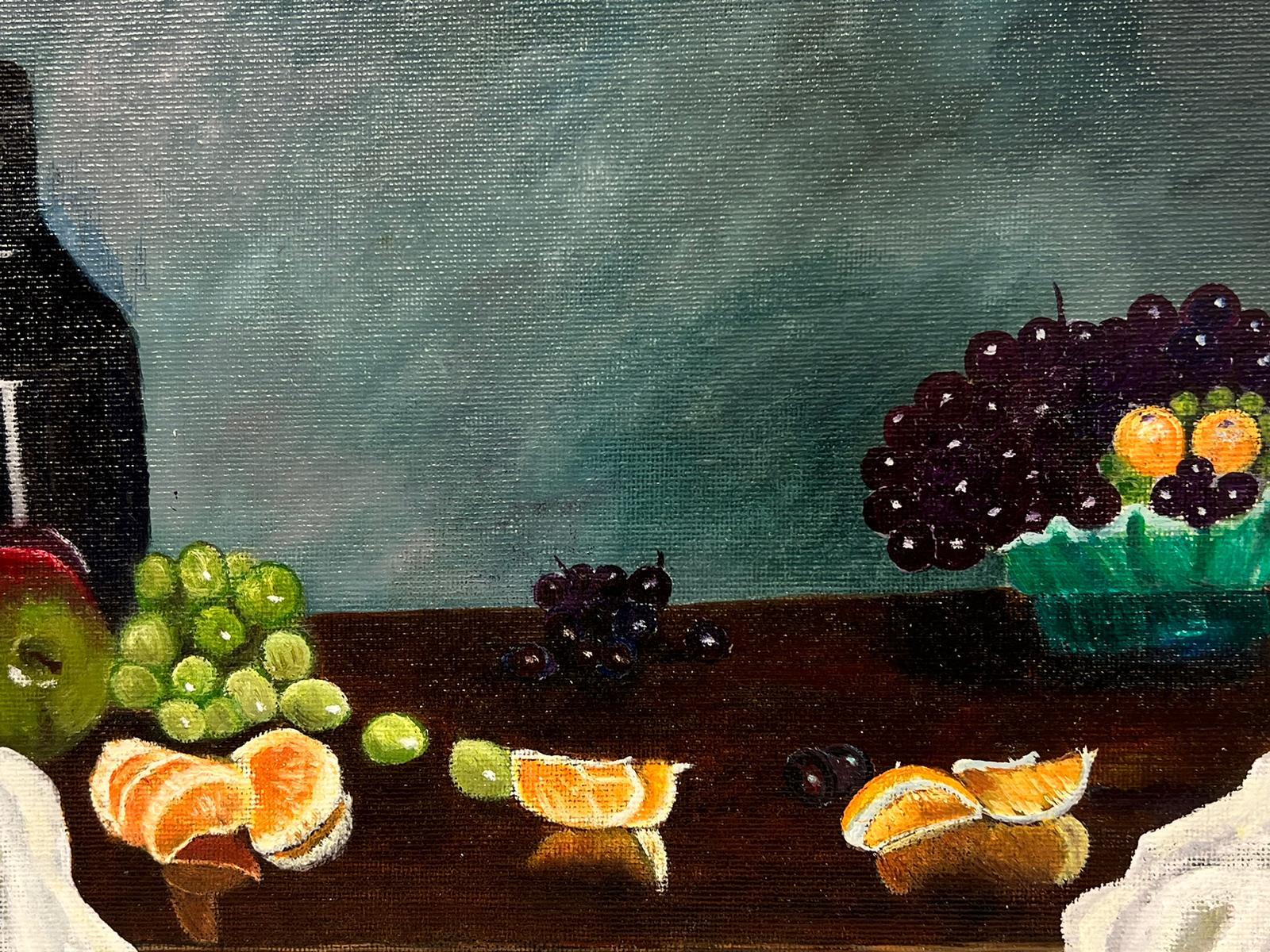 Peinture acrylique britannique contemporaine Scène de table intérieure de fruits - Moderne Painting par Ben Powell