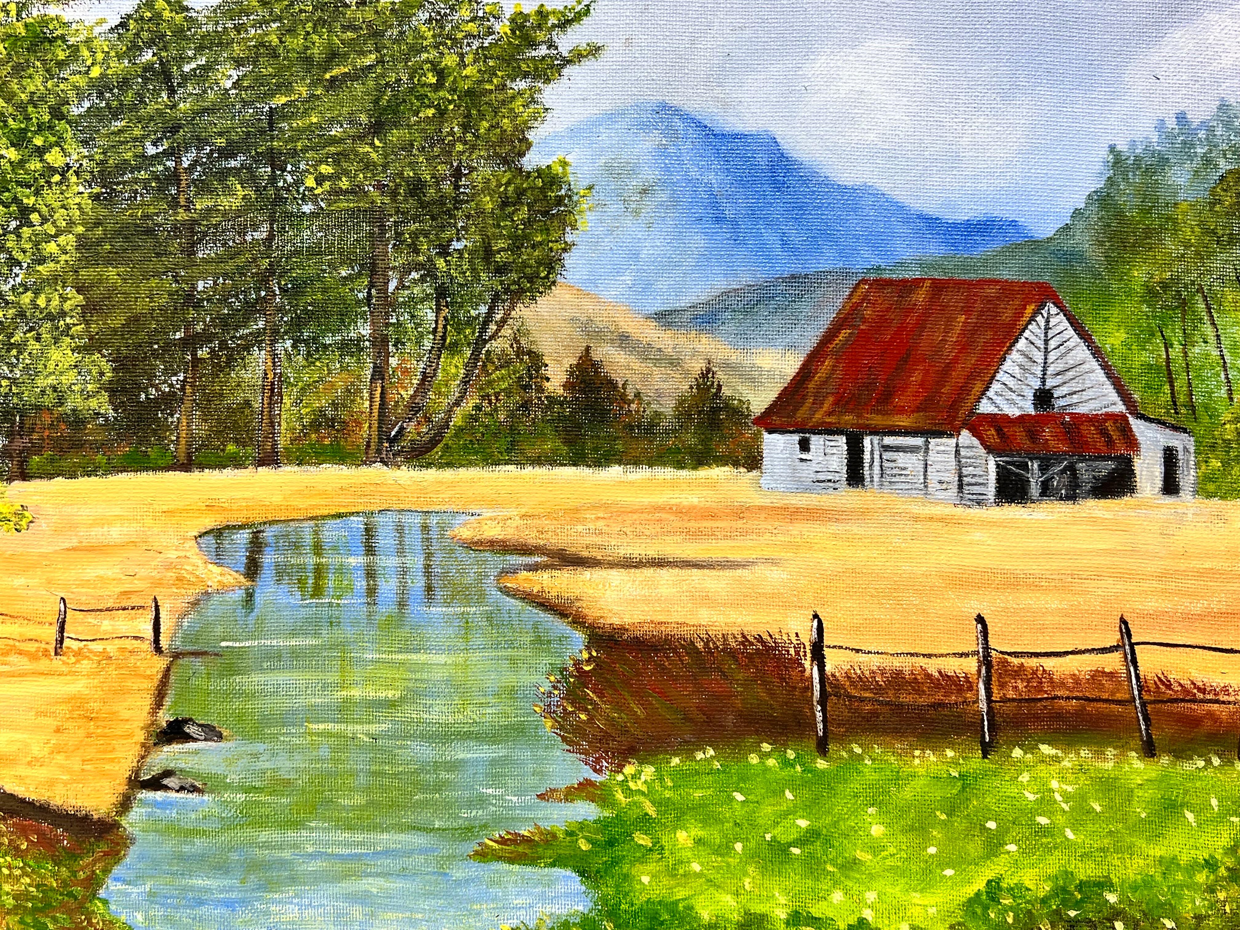 Cottage vicino al ruscello
di Ben George Powell, artista contemporaneo britannico
firmato
olio su tela, senza cornice
tela: 16 x 20 pollici
provenienza: collezione privata di opere di questo artista, Regno Unito
Il dipinto è in condizioni molto