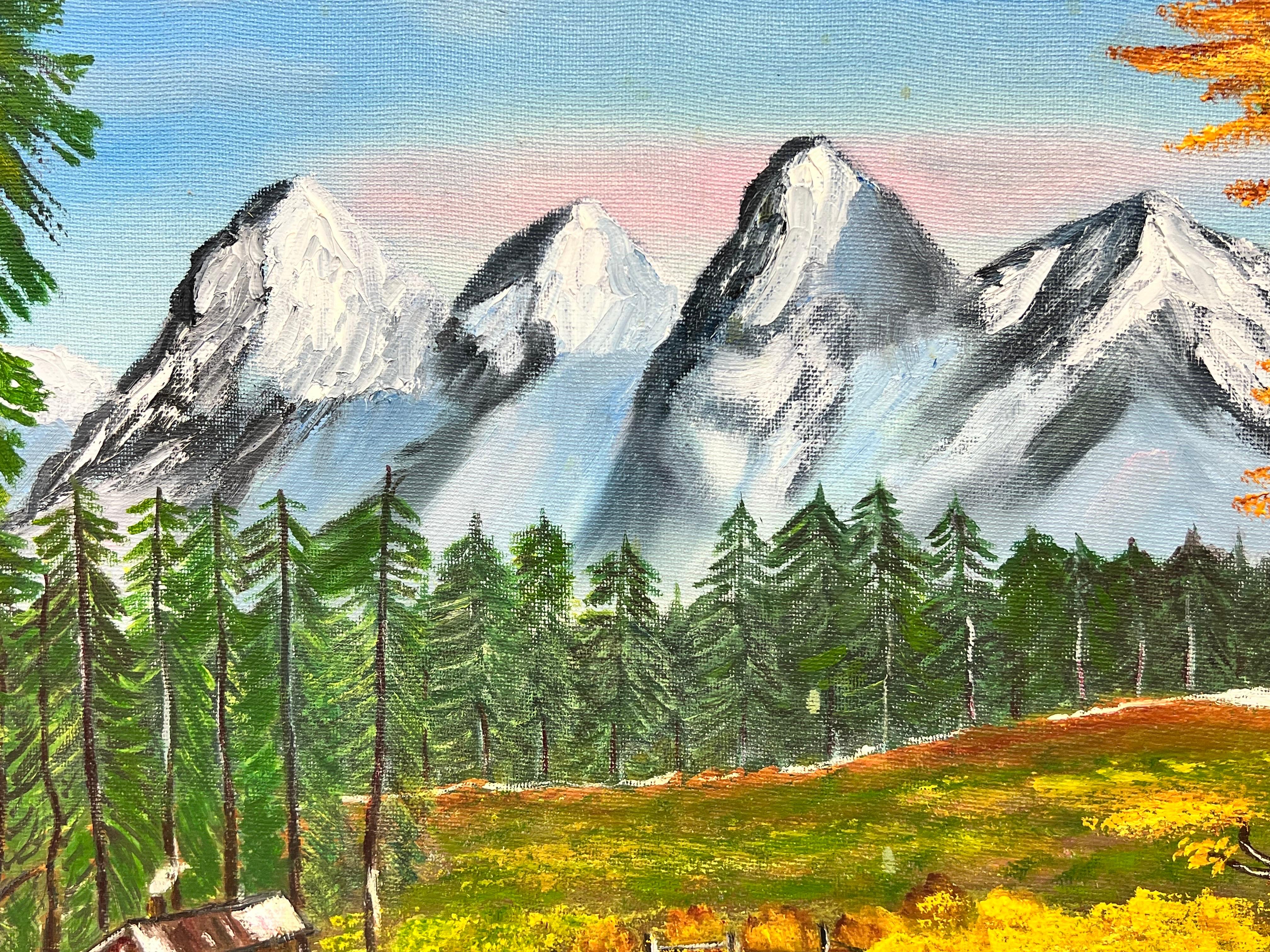 Scottish Highland Snow Capped Mountains, Original britisches Gemälde (Moderne), Painting, von Ben Powell