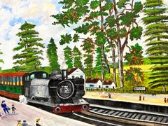 Steam Train Bromyard Station Contemporary British Painting