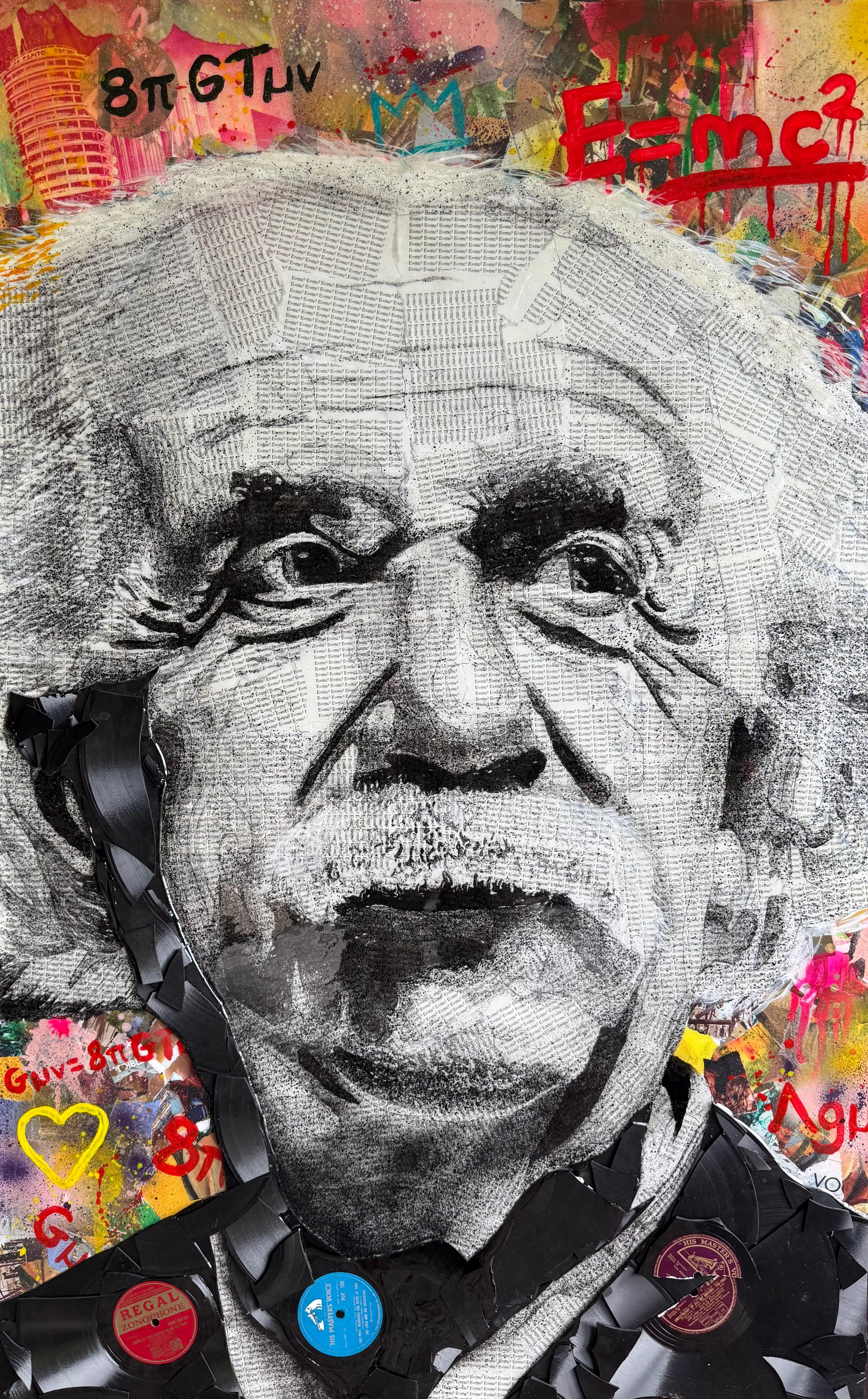Albert Einstein "E=mc2" - Mixed Media Art by Ben Riley