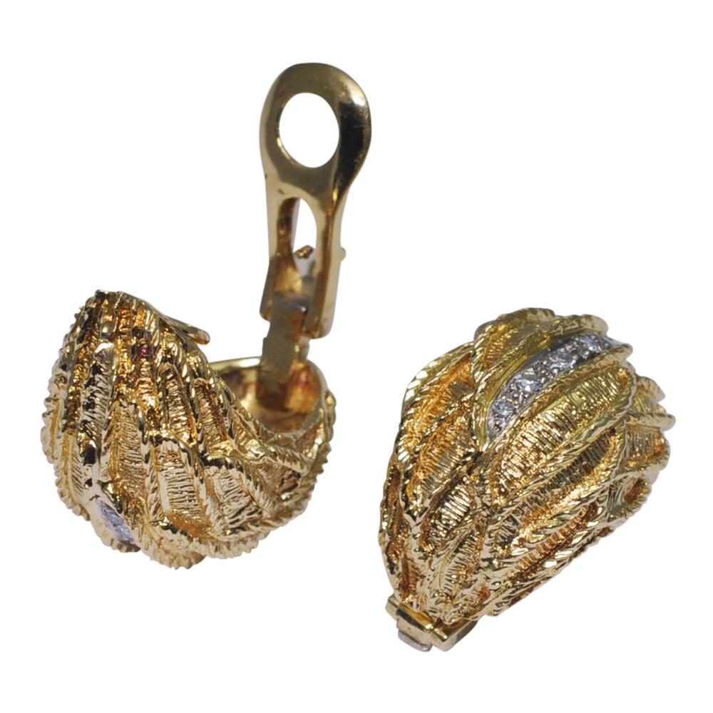 Women's Ben Rosenfeld 18 Carat Gold Diamond Clip-On Earrings