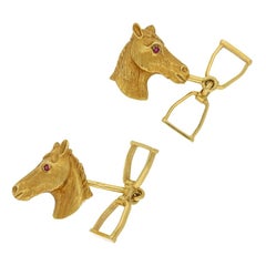 Retro Ben Rosenfeld Horse Head and Stirrup Cufflinks