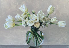 Beige & White Flowers (floral still life)