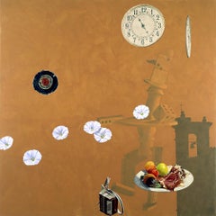 "Summer in Umbria"  Ben Schonzeit, Acrylic on canvas, Gold,   Contemporary