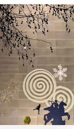 "Winter 1, "  Ben Schonzeit, Gold Large Vertical 84 x52 Contemporary Realist